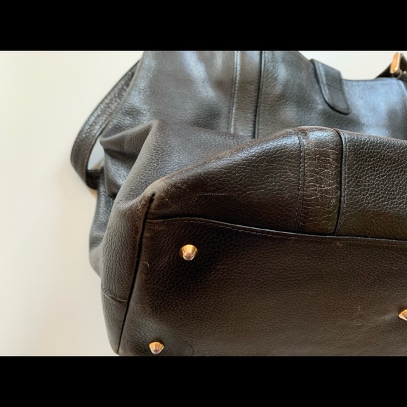 Auth vintage Cole Haan black leather tote Italy - Picture 5 of 15